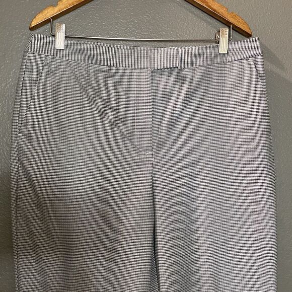 Worthington Houndstooth Pants grey black White Side Slit Hems - Picture 2 of 11
